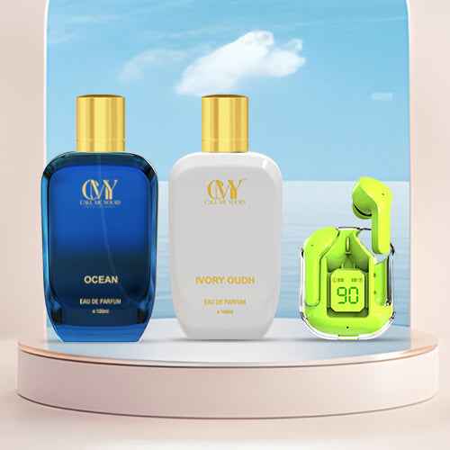 CMY Ocean + Ivory Oudh Perfume + Earbuds (Green)