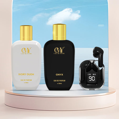 CMY Ivory Oudh + Onyx Perfume + Earbuds (Black)