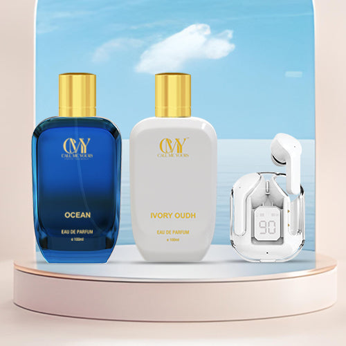 CMY Ocean + Ivory Oudh Perfume + Earbuds (White)