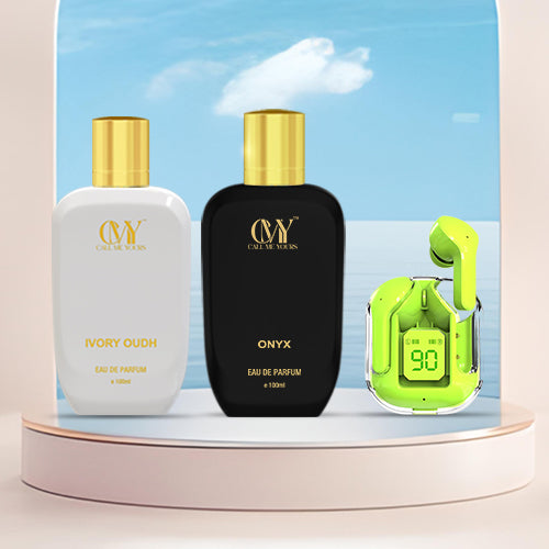 CMY Ivory Oudh + Onyx Perfume + Earbuds (Green)