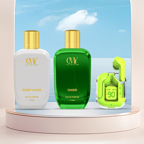 CMY Oasis + Ivory Oudh Perfume + Earbuds (Green)