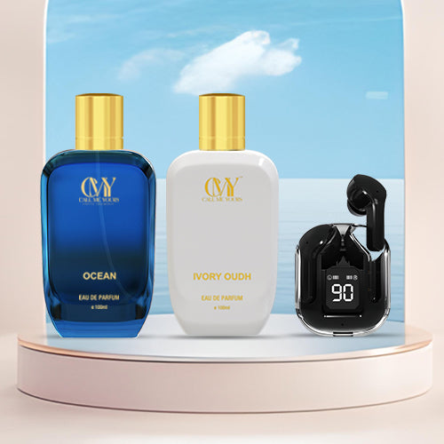 CMY Ocean + Ivory Oudh Perfume + Earbuds (Black)